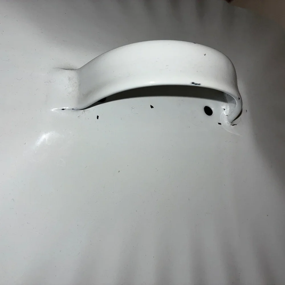 Bread‎ Box Enamelware Metal Bin White Retro Shabby Chic Farmhouse 11x9x7.5